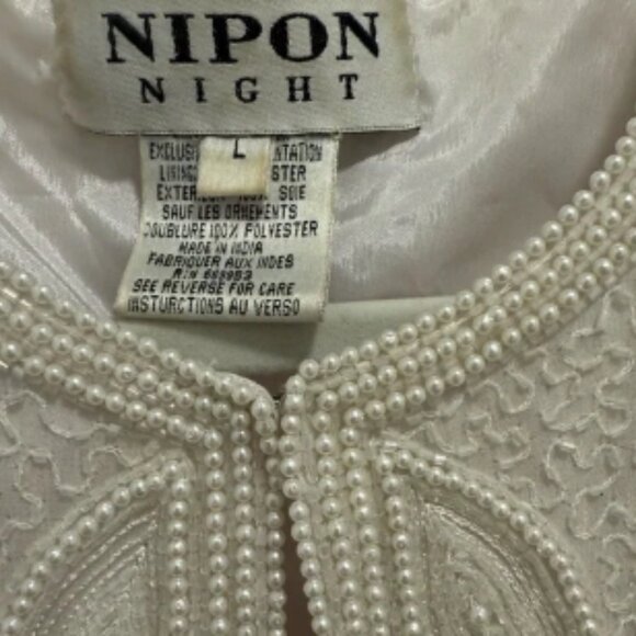VINTAGE Nipon Boutique Cream Beaded Jacket - Picture 3 of 6